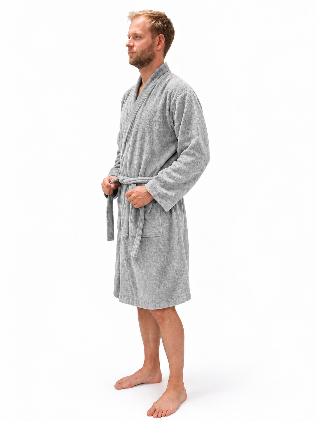Froté župan Pamukia - Essence - GOTS bio bavlna - unisex, světle šedý