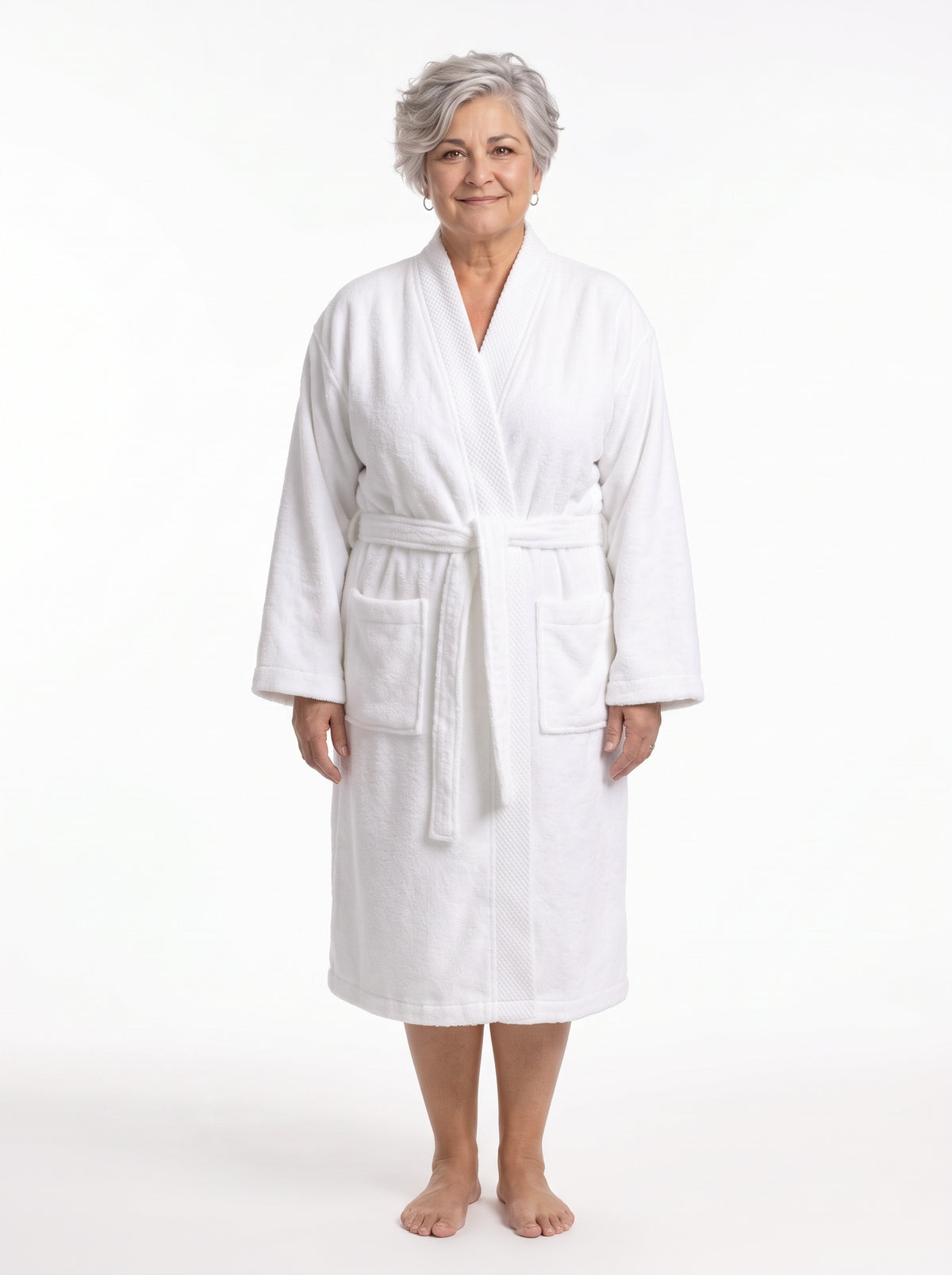 Froté župan Pamukia - Essence - GOTS bio bavlna - unisex, biela