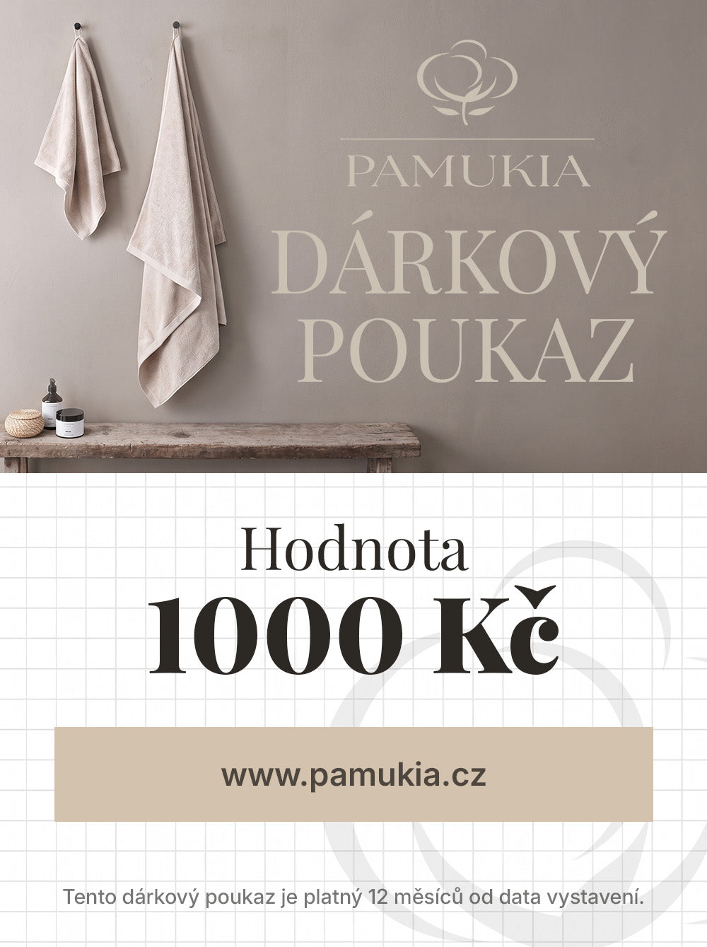Dárkový poukaz Pamukia - elektronický - od 500 Kč