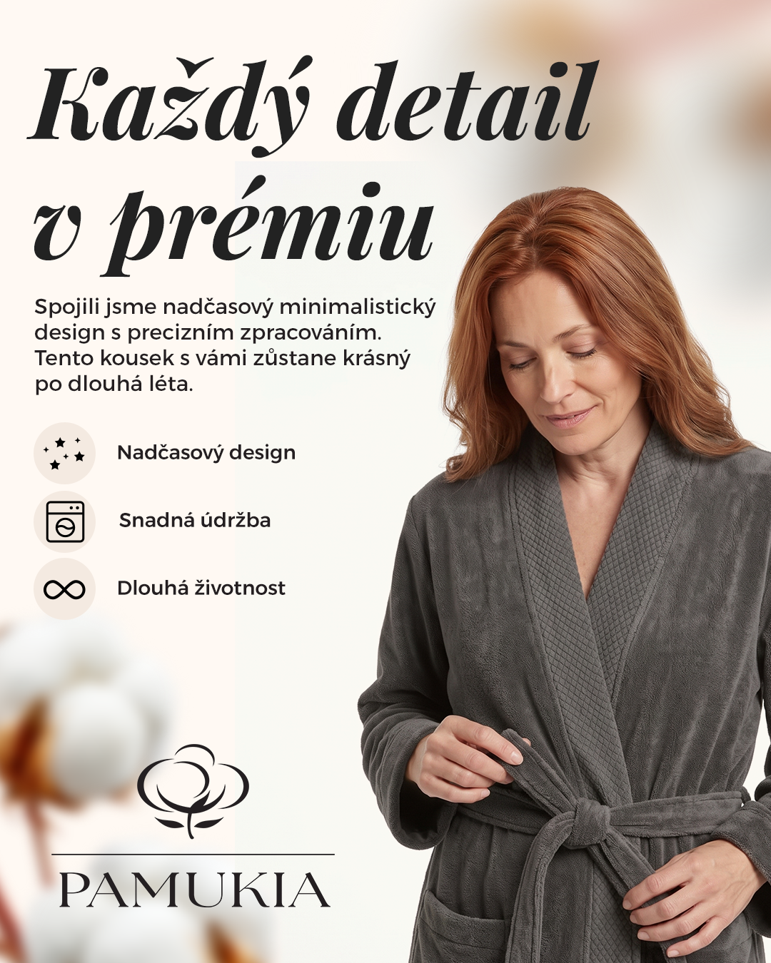 Froté župan z GOTS bio bavlny – unisex | Kolekce Essence | Pamukia